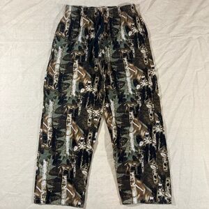 Camouflage birch & deer print pajama bottoms